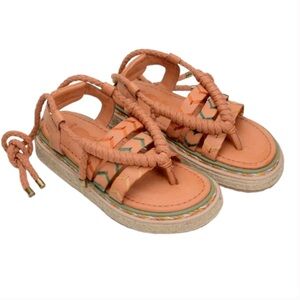 Farm Rio Rope Tie Flatform Sandals-NWOT